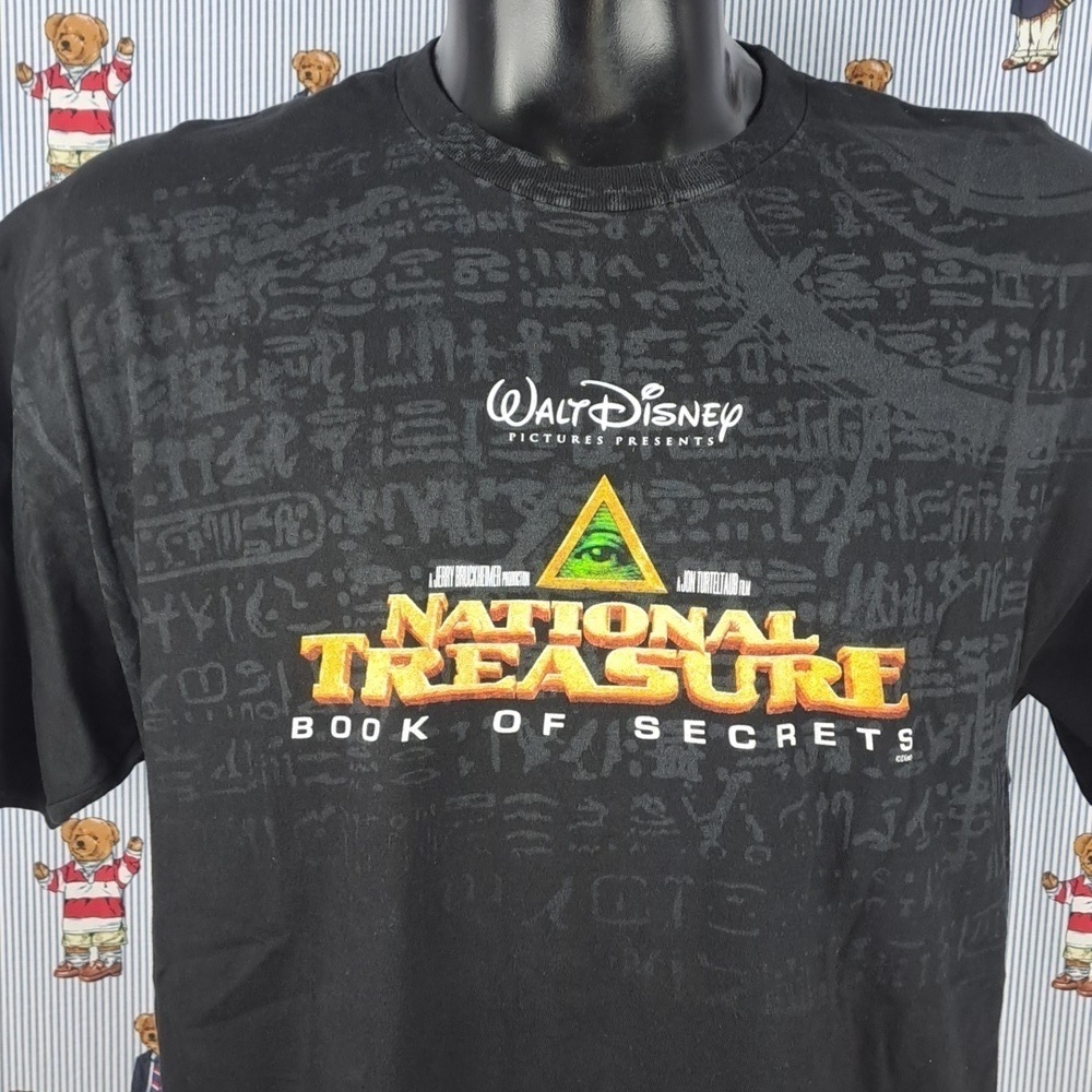 07 Disney National Treasure Book of Secrets movie promo black & gray XL t-shirt